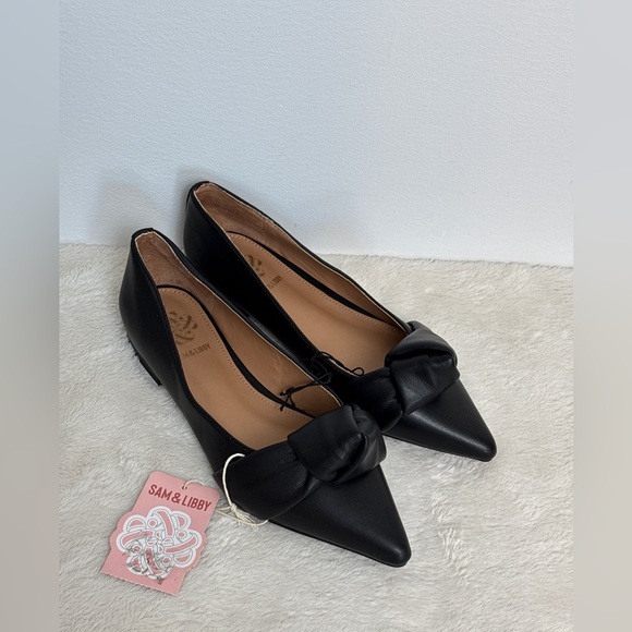 New with tags - SAM & LIBBY - LAUREEN KNOTTED FLAT IN BLACK. Size 8.5 - Picture 3 of 10